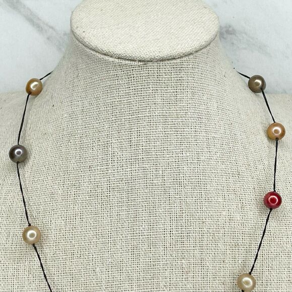 Teng Yue Multicolor Faux Pearl Beaded Necklace - Picture 3 of 4